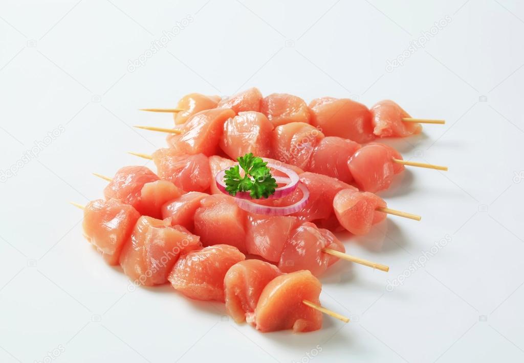 Fresh chicken skewers