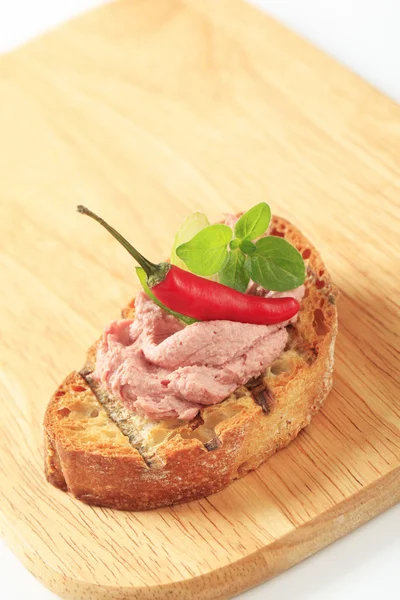 Toasted bread with pate — Stock Photo, Image