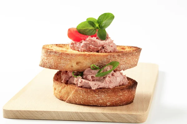 Toasted bread with pate — Stock Photo, Image