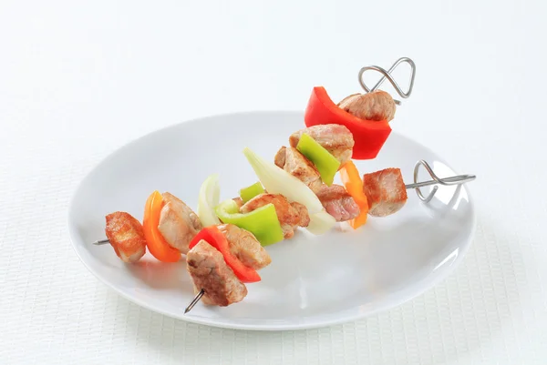 Dois kebabs Shish — Fotografia de Stock