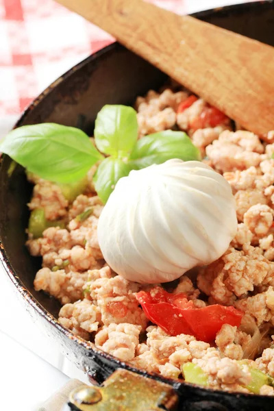 Preparing ragu alla bolognese — Stock Photo, Image