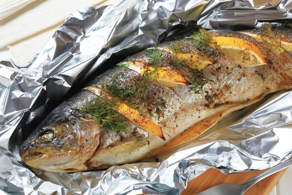 Whole Trout en Papillote — Stock Photo, Image