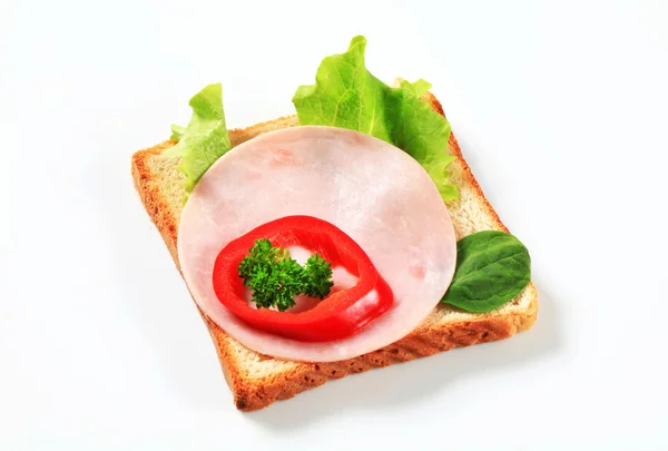 Pan con jamón — Foto de Stock