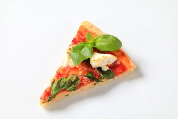 Pizza with cheese, bacon and spinach — Stock Photo, Image