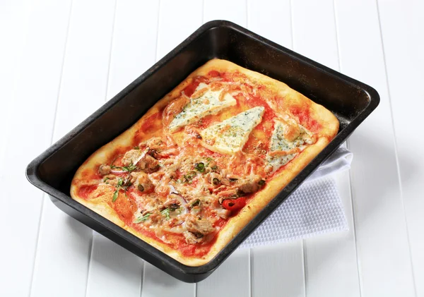 Rectangular pizza — Stock Photo, Image