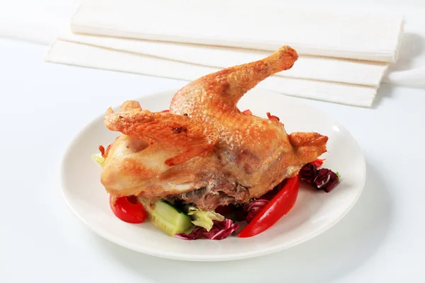 Poulet rôti avec garniture de légumes — Photo