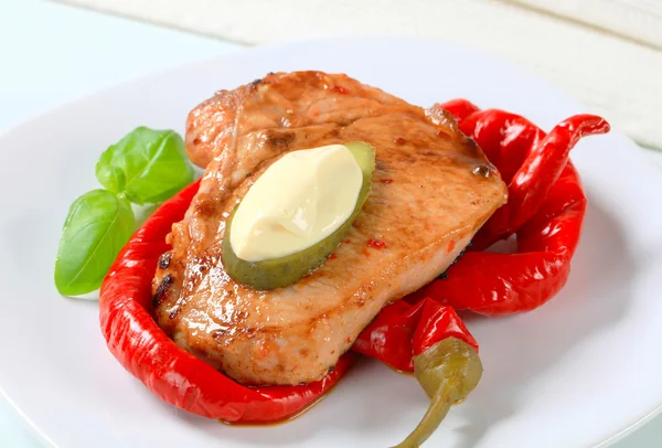 Spicy glazed pork chop — Stock Photo, Image