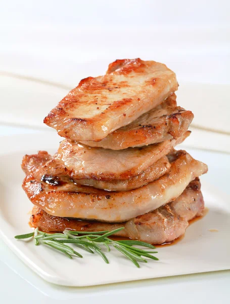 Stack of pork cutlets — Stock Photo, Image
