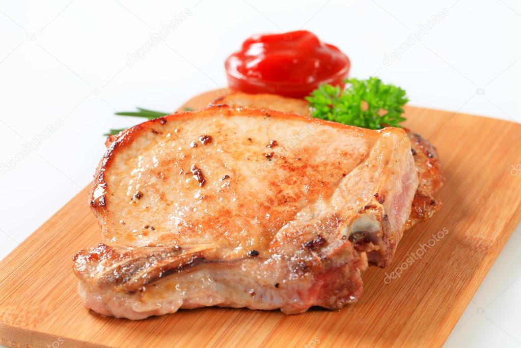 Pan-fried pork chops
