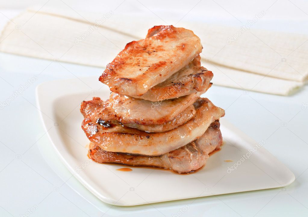 Stack of pork cutlets