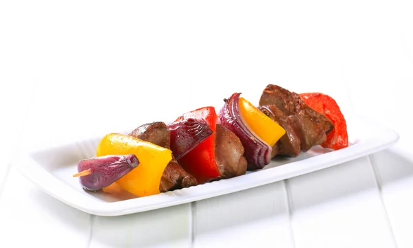 Chicken liver shish kebab — Stock Photo, Image