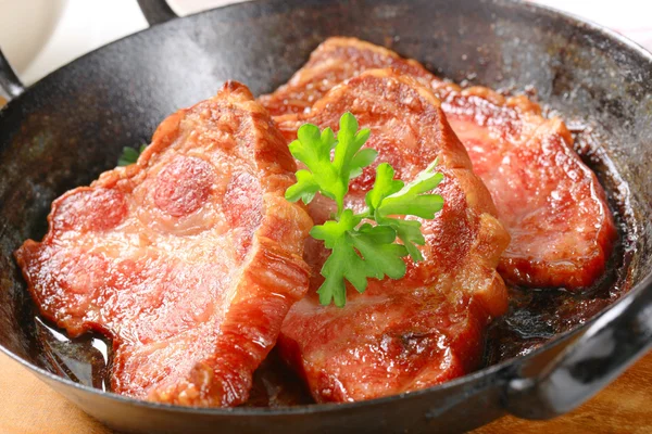 Pan roasted pork — Stock Photo, Image