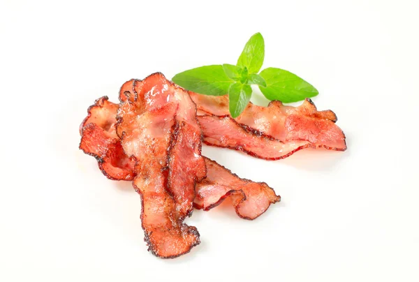 Pan kızarmış domuz pastırması şeritler — Stok fotoğraf