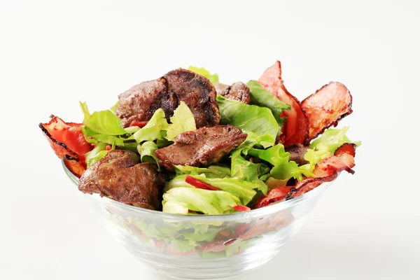 Chicken liver salad — Stock Photo, Image
