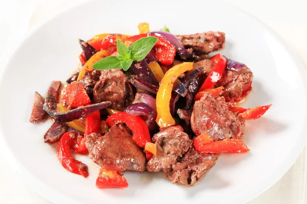 Tavuk karaciğer stir fry — Stok fotoğraf