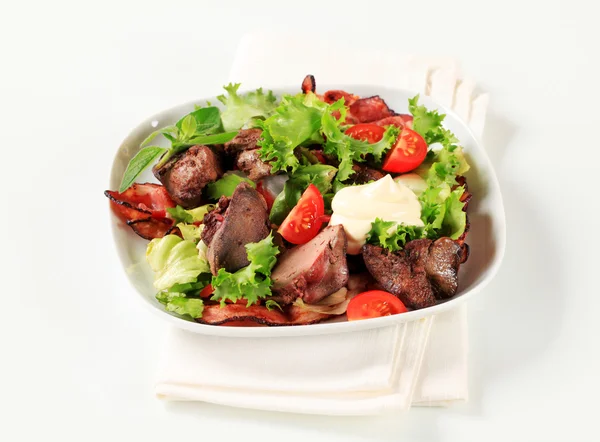 Chicken liver salad — Stock Photo, Image