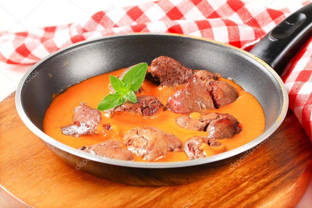 Liver with tomato sauce