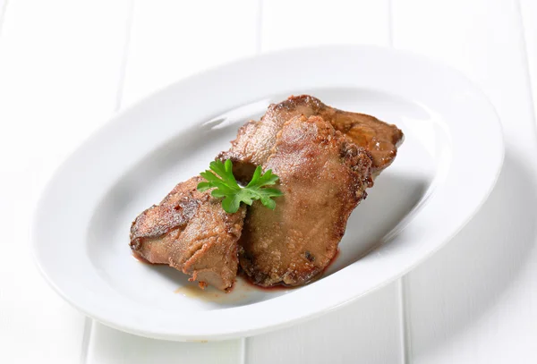 Pan fried liver — Stock Photo, Image