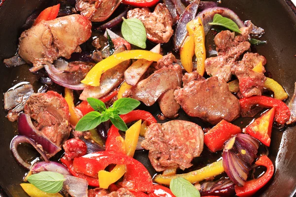 Chicken liver stir fry — Stock Photo, Image