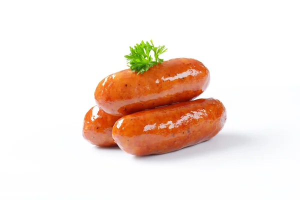 Pan fried sausages — Stock Photo, Image