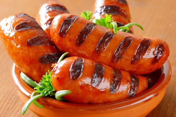 Grilled sausages Royalty Free Stock Images