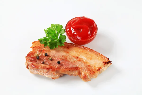 Pfanne gebratener Schweinebauch — Stockfoto