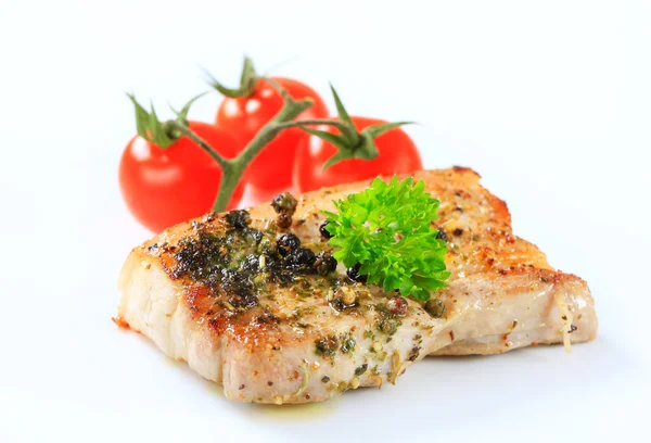 Pork belly and tomatoes — Stock Photo, Image