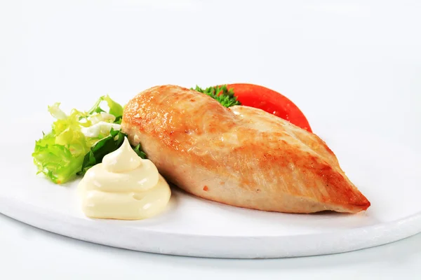 Chicken breast fillet with mayonnaise — Stock Photo, Image