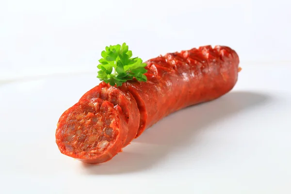 Spicy dry sausage — Stok fotoğraf