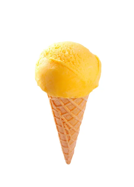 Cono gelato giallo — Foto Stock