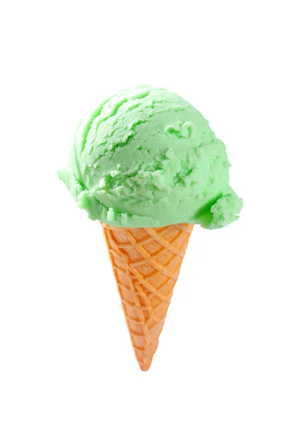 Green ice cream cone — Stock Photo, Image