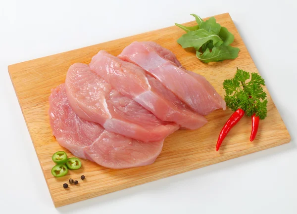 Raw turkey escalopes — Stock Photo, Image