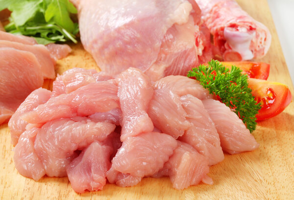 Raw turkey meat