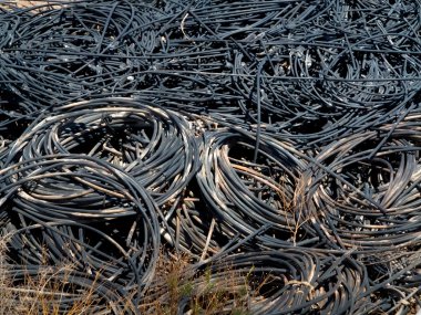Piles of waste cables 