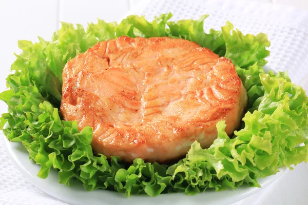 Pan fried salmon patty — Stock Photo, Image