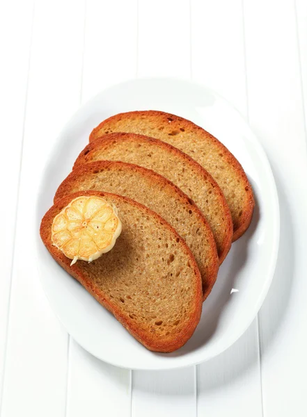 Pan smażone chleb i czosnek — Zdjęcie stockowe