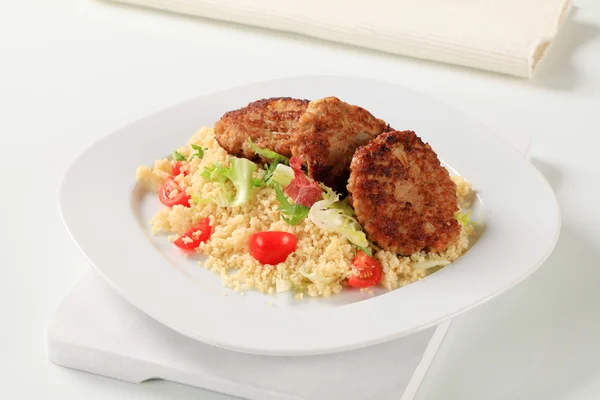 Veggie burgers with couscous — Stock Photo, Image