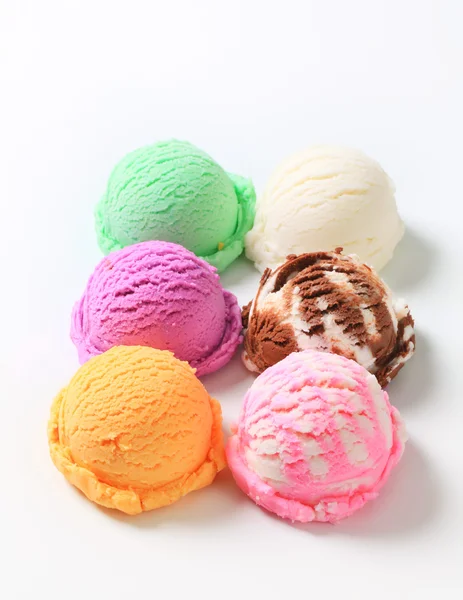 アイスクリームの盛り合わせ — ストック写真