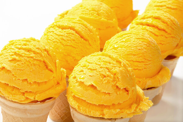 Yellow ice cream cones