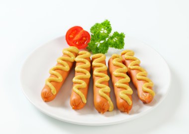 Frankfurters with mustard clipart