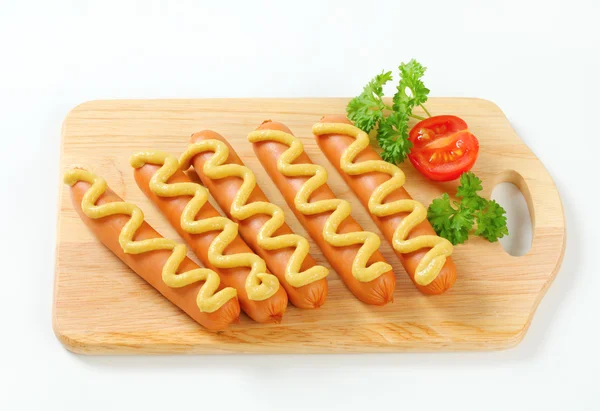 Frankfurters con mostaza — Foto de Stock