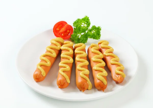 Frankfurters con mostaza — Foto de Stock