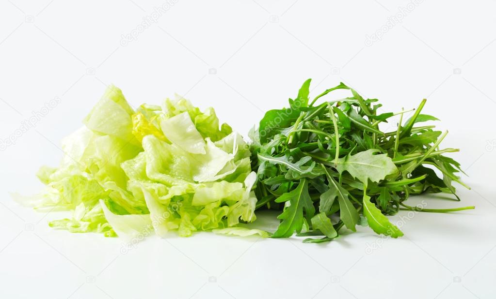 Iceberg lettuce and arugula 