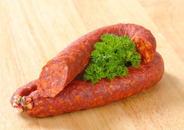 Spicy dry sausage — Stockfoto