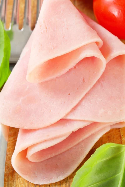 Thin slices of ham — Stock Photo, Image