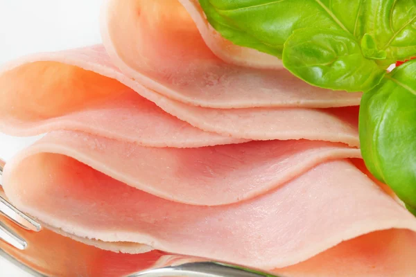 Thin slices of ham — Stock Photo, Image