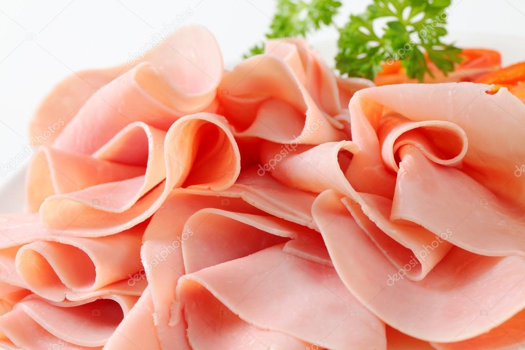 Thinly sliced ham 