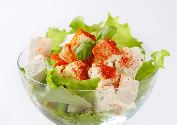 Diced feta with fresh vegetables — Stock Photo, Image