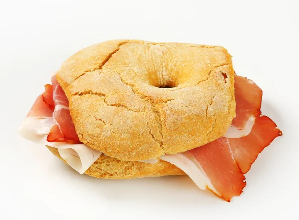 Dry-cured ham sandwich — Stock Photo, Image