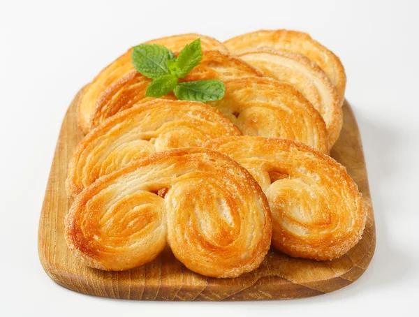 Palmiers - puff pastry cookies — Stock Photo, Image